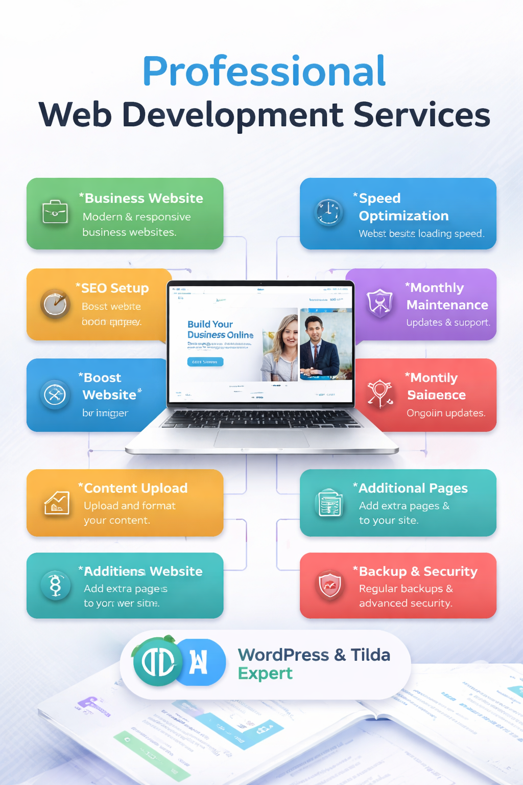 I will build a high-performance WordPress or Tilda website for your business